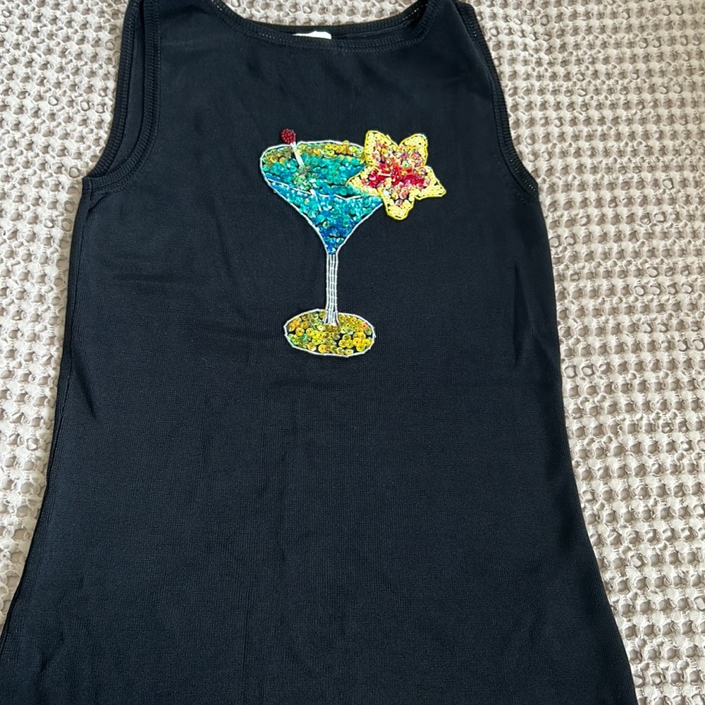 Talk of the walk sequined martini tank